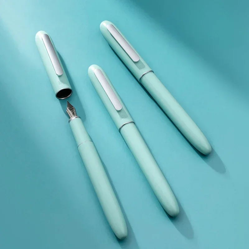 Hot BANJU White Sugar Fountain Pen Sky Blue EF/F/M 0.38/0.5/0.7mm Natural High-grade Ink Pen Office Luxury School Writing Suppli