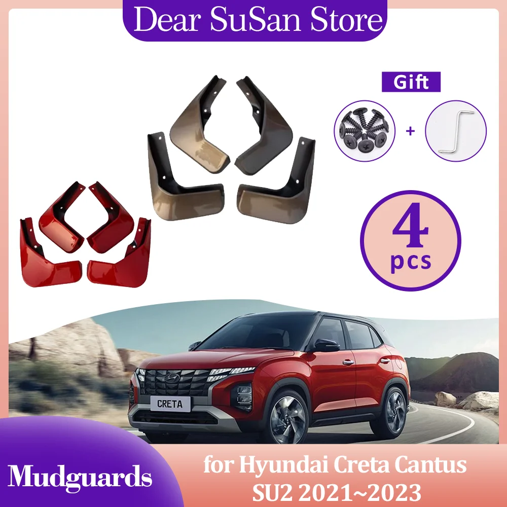 for Hyundai Creta Cantus SU2 2021~2023 Mudguards Mudflaps Fender Flares Front Mud Flap Splash Guard Cover Spoiler Accessories