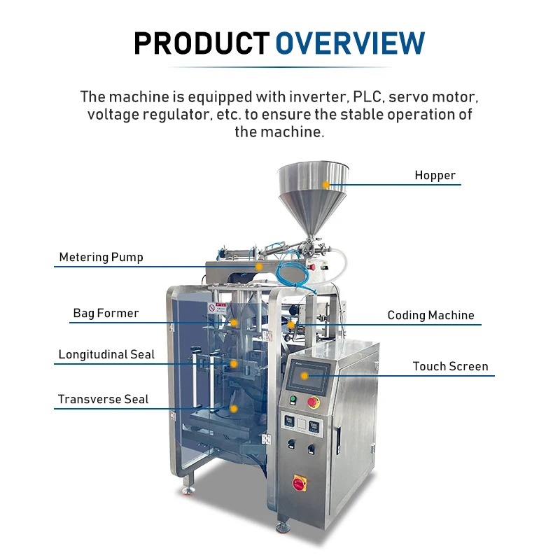 Vertical Automatic Milk Pouch Sachet Drink Beverage Pharma Fillingliquid Packaging Liquid Packing Machine