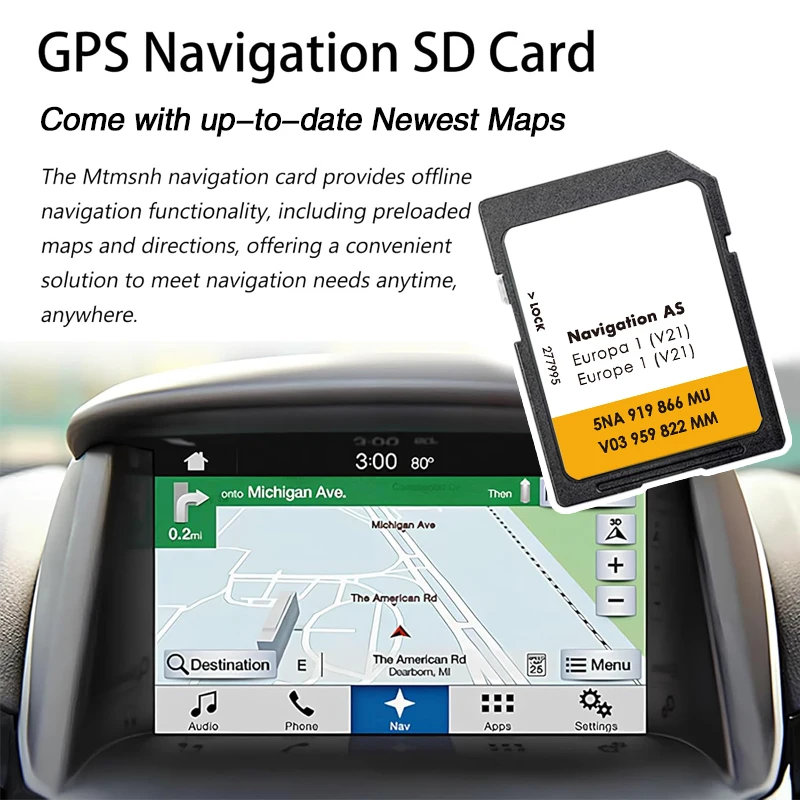 أحدث V22 2025 لسيارة Volkswagen MIB2 اكتشف خريطة الوسائط Sat Navi SD بطاقة أوروبا مع ملصقات Reaview المضادة للضباب