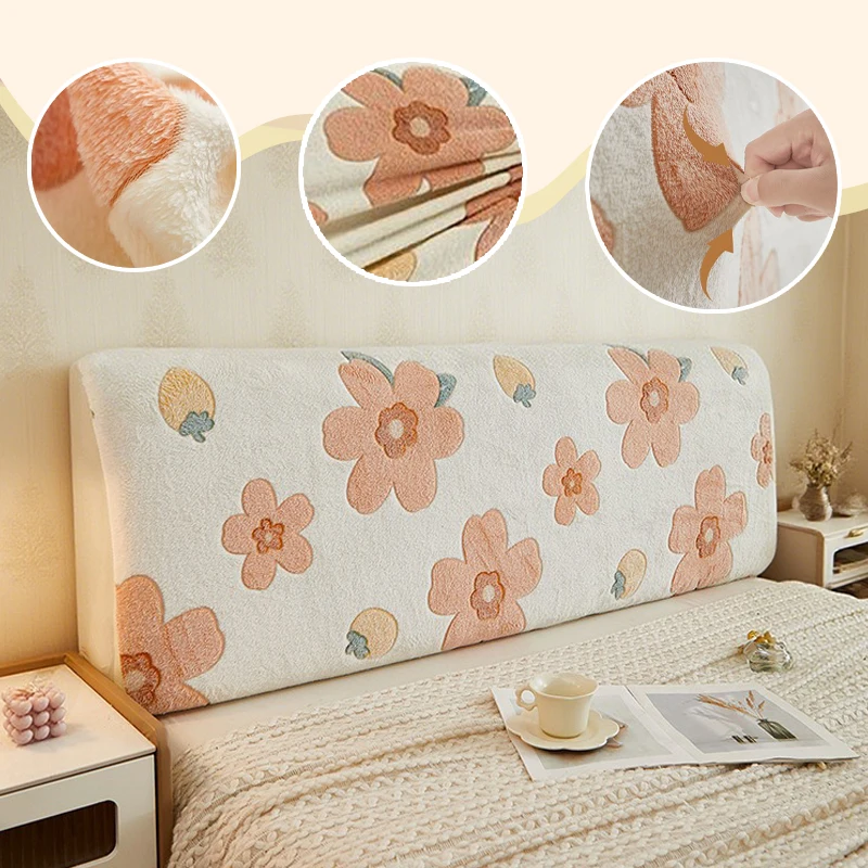 

Premium Elastic Bed Head Cover 2025 Thickened Plush Universal Slipcover Cartoon Print Cat Proof Dust Protection for Home Hotel