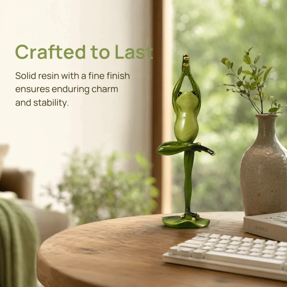 Resin Yoga Pose Amphibian Resin Figurine Four Optional Pose Designs Green Car Interior Amphibian Ornament