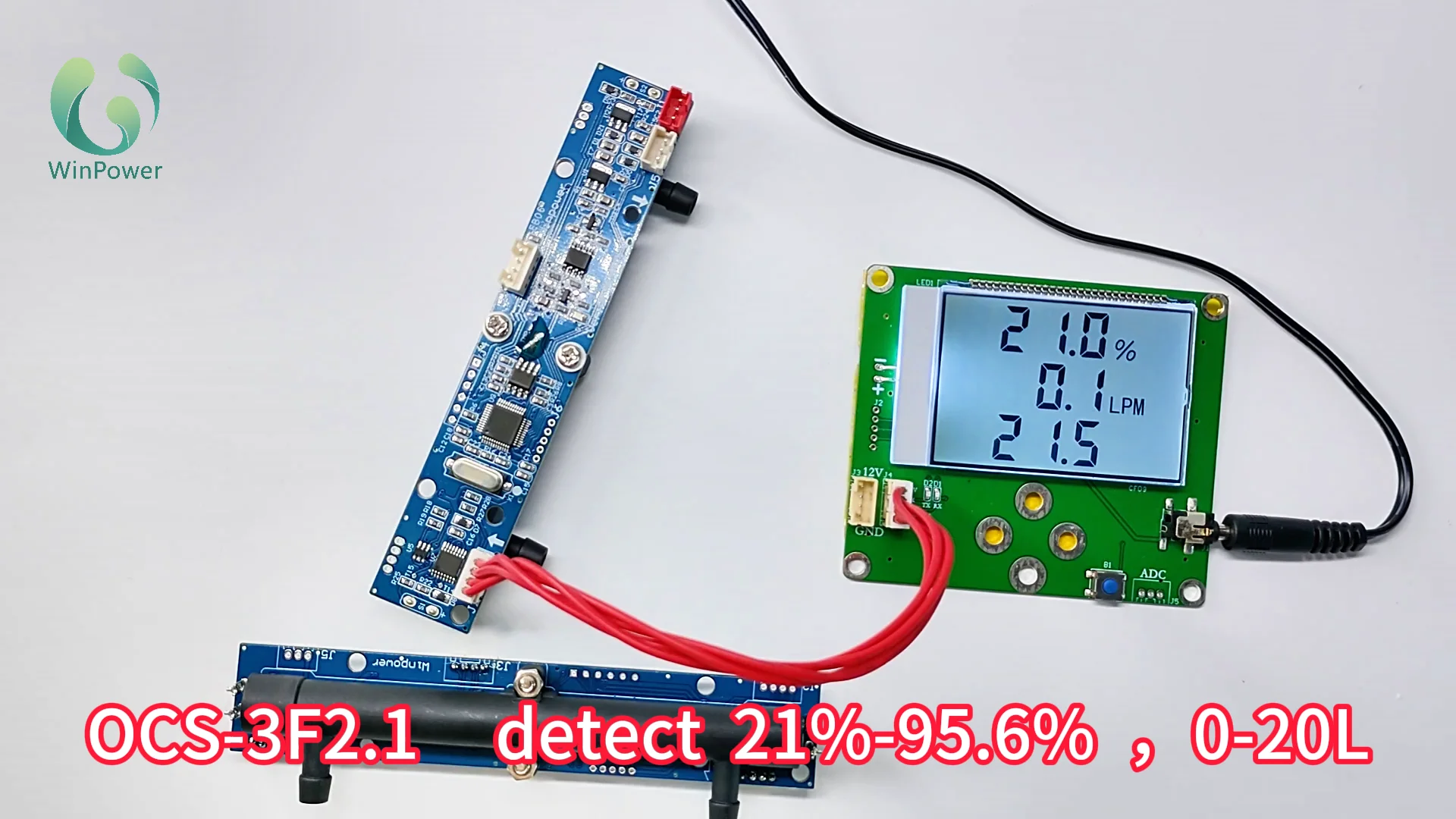 OCS-3F2.1 ultrasonic oxygen sensor for PSA oxygen generator Detect concentration and flow 21%-95.6% ,0-20L  2024New gas detector