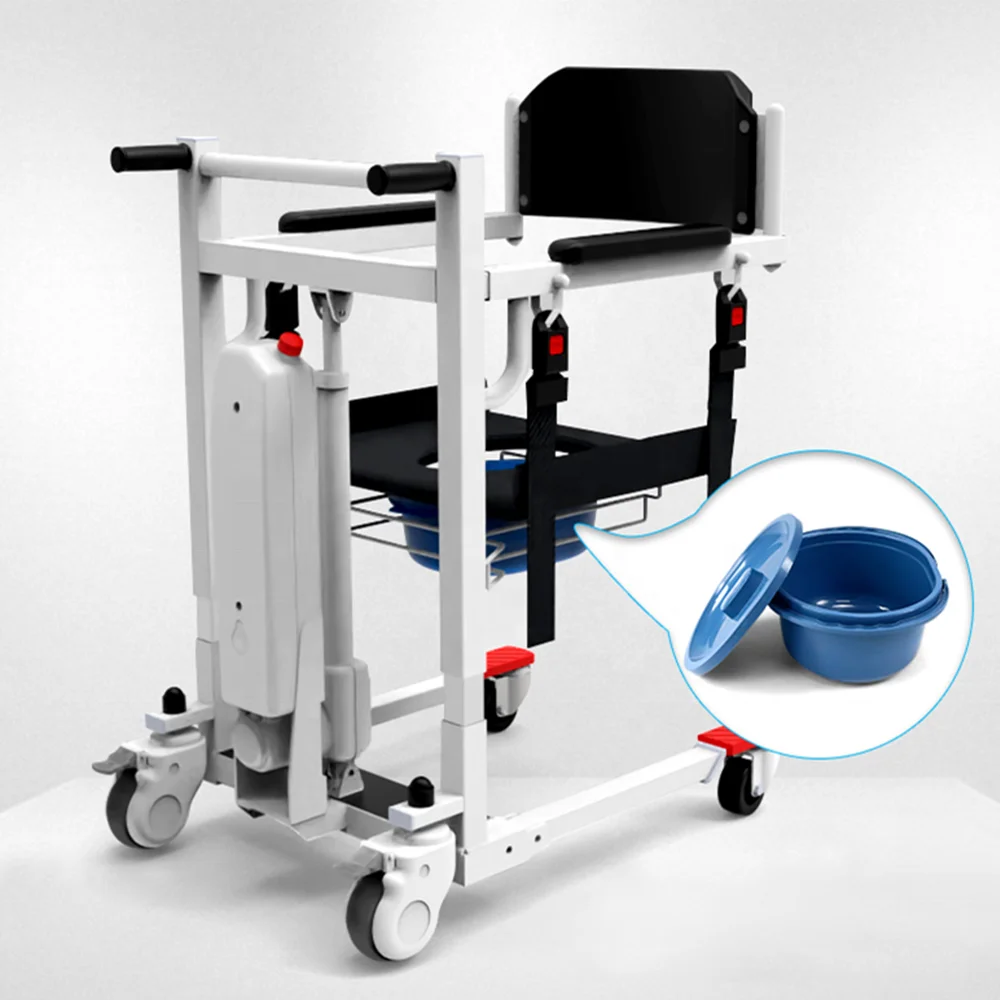Coolfull Multifunction Electric Folding Powered Transfer Chair Patient Lifter Shower Commode Chair Shower the Disabled Elderly
