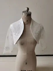 Lace Satin Wedding Jacket Bridal Bolero Shrug Party Jacket Bride Wrap 3/4 Sleeve Bridal Coat Customized
