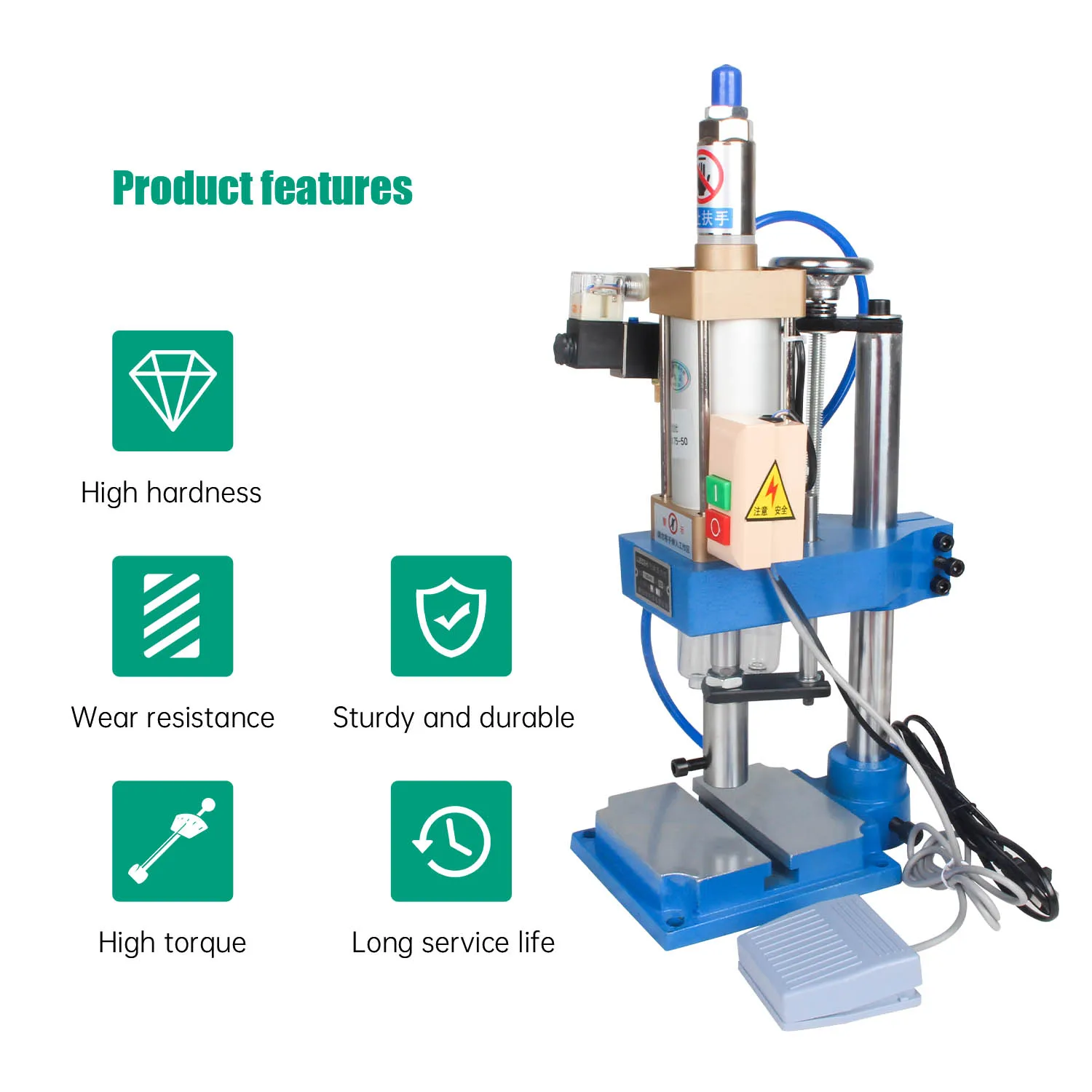 Small Mini four column Pneumatic Press stamping machine bed Operation Pressure 200KG 0.5-0.8Mpa