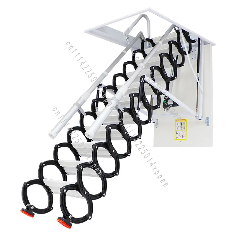 Hidden Multi-functional Stretching Ladder Attic Electric Telescopic Staircase Aluminum Alloy Household Folding