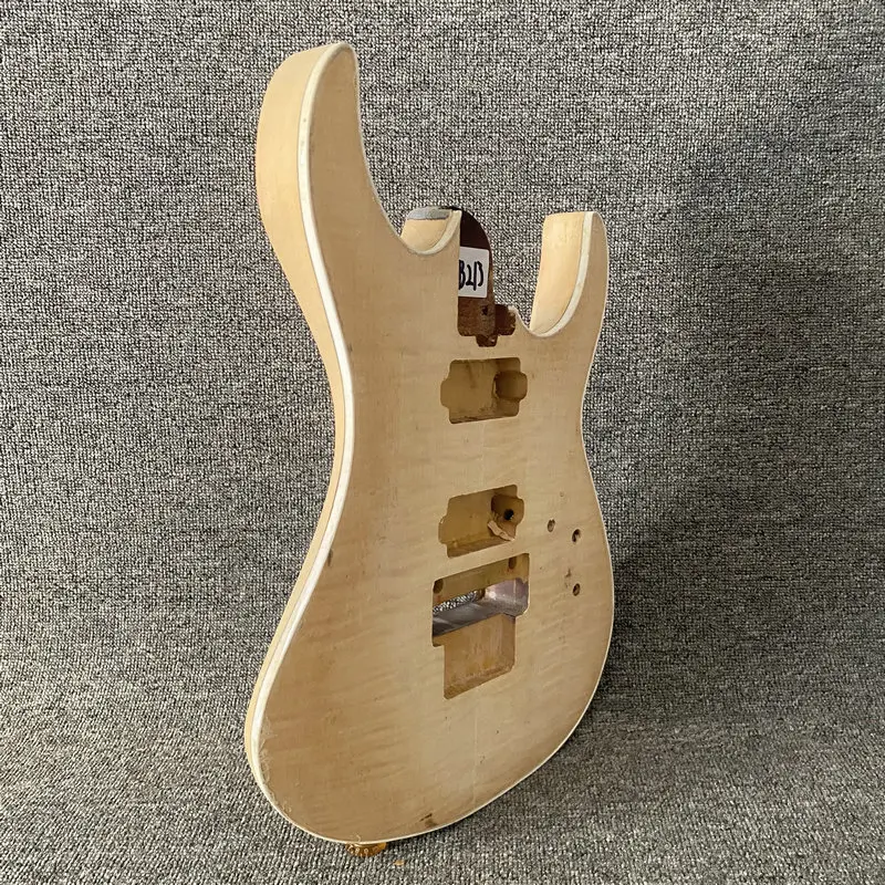 DB218 Floyd Rose 6 String Electric Guitar Unfinished Version Solid wood +Flamed Maple Top 2 Humbucker Pickups for DIY