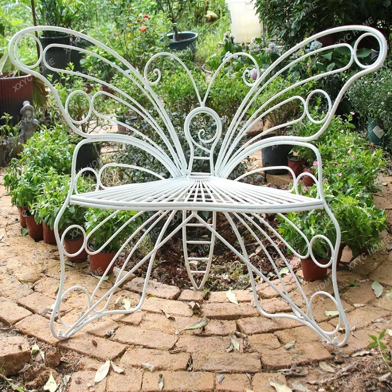 Creative Simple Indoor Iron Butterfly Chair Outdoor Balcony Garden Courtyard Leisure Armchair Decorative Flowers Rack