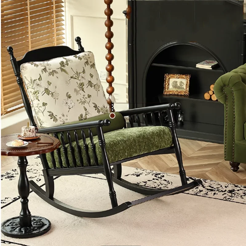 

Nordic Living Room Chair Luxury Wooden Modern Balcony Floor Rocking Chairs Accent Lazy Reading Sillones Relax Furniture