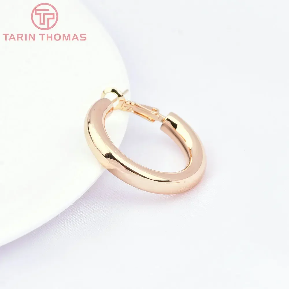 (7517) 2PCS 30MM 24K Gold Color Brass Circle Earring Hoop High Quality Diy Jewelry Findings Accessories Wholesales