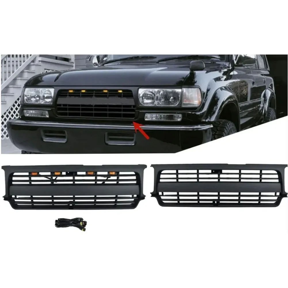 Front Bumper Grill Mask Radiator black Grille For Toyota Land Cruiser lc80 1990 1991 1992 1993 1994 1995 1996 1997 Racing Grills