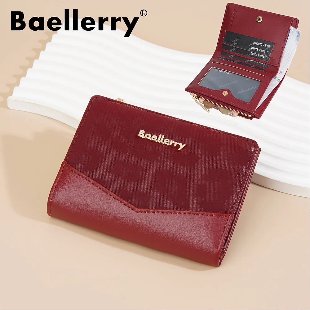 

Baellerry New Simple Short Women Wallets High Quality Credit Card Holder Women Purses Classic Zipper Coin Pocket Female Wallets