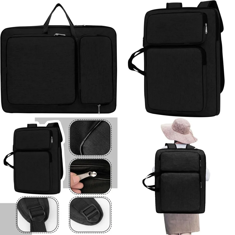 Borsa da trasporto per portafoglio artistico 8K Custodia impermeabile per portafoglio per artisti per professionisti creativi: borsa tote portatile con stora regolabile