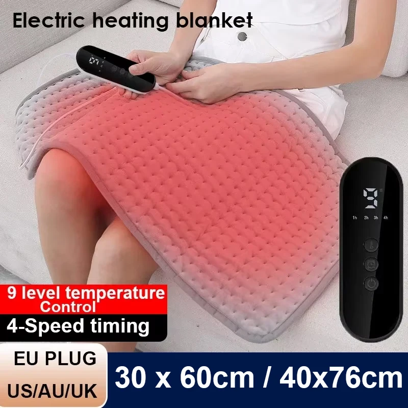 30x60cm Physiotherapy Therapy Pad Electric Blanket 9 Temperature Settings Home Heat Blanket for Shoulder Neck Back Pain Relief