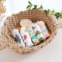 Kangobaby #My Soft Life# 5pcs Multifunctional Baby Muslin Bib Newborn Blanket Breathable Child Scarf 60x60cm