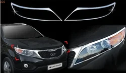 Kia Sorento 2011-2014 고품질 ABS 크롬 헤드 라이트 장식 프레임 안티 스크래치 보호 자동차 스타일링