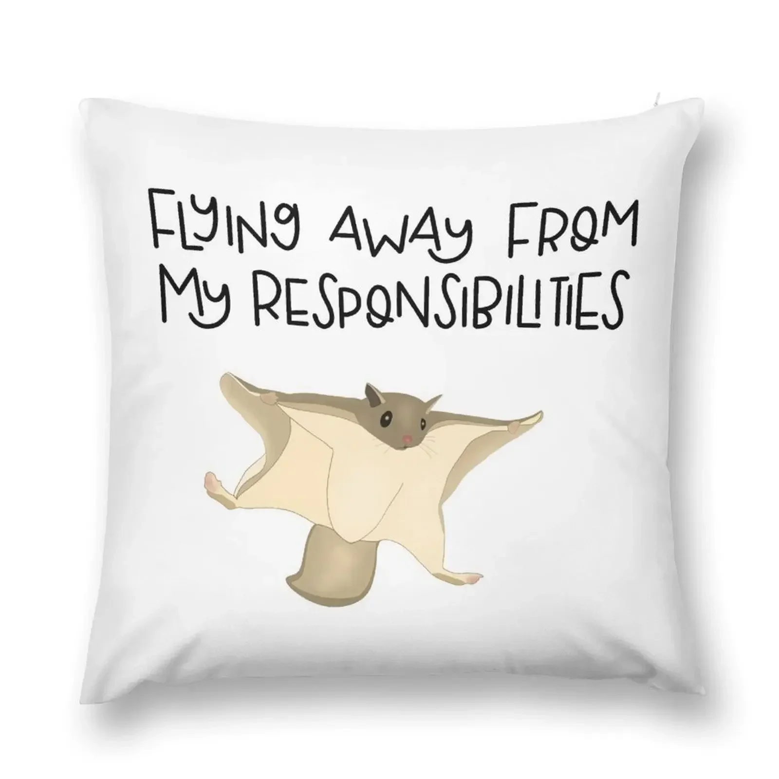 

Northern Flying Squirrel Flying Away from Responsibilities Throw Pillow Pillowcases For Pillows pillow