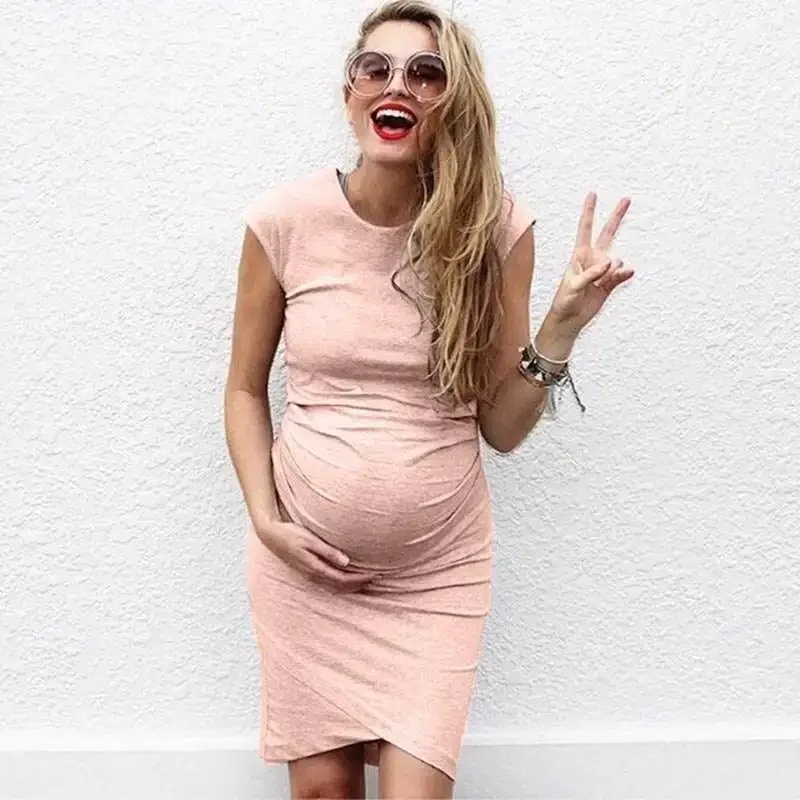 Pregnancy Autumn Dresses Pregnant Women Sleeveless Bodycon Casual Mother Home Maternity Mummy Clothes