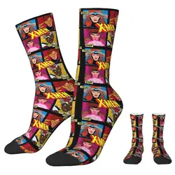 X-Men Jean Grey Cyclops Gambit Storm Socks Men Women Polyester Casual Socks Novelty Spring Autumn Winter Middle Tube