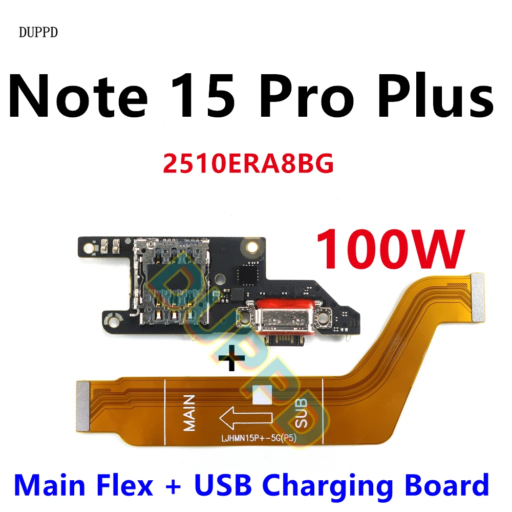Charging Port Board For Xiaomi Redmi Note 15 Pro+ Plus Main Motherboard Connect USB Charger Dock Microphone Flex Cable 100W
