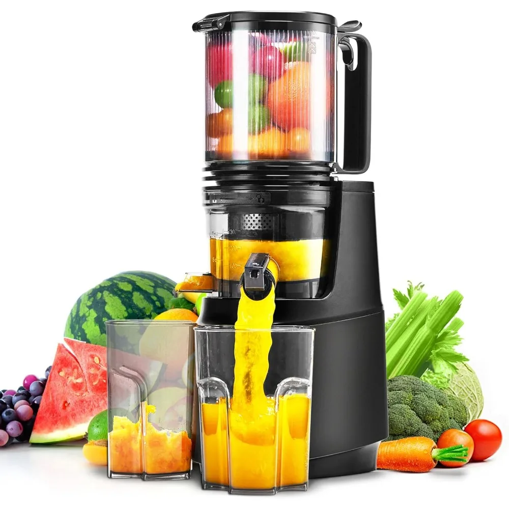 

Cold Press Juicer,Slow Masticating Juicer Machines with 5.3 Large Feed Chute for Most Fruits and Vegetables,Easy to Clean Lemon