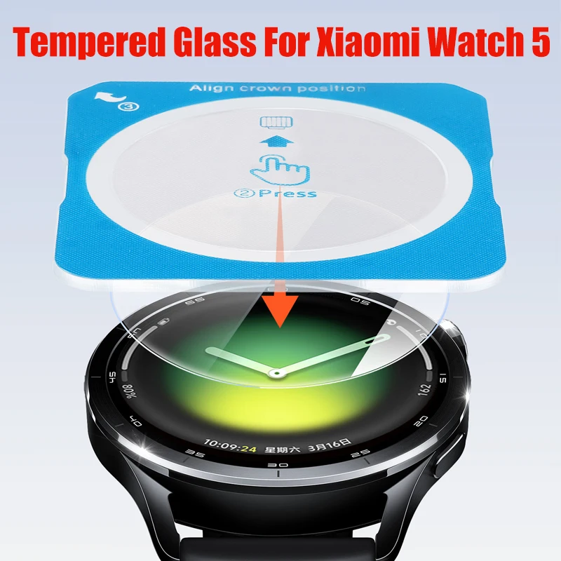 Smartwatch Tempered Glass For Xiaomi Watch 5 Screen Protector Easy Installation HD Anti-Scratch Protective Film For Mi Watch 5