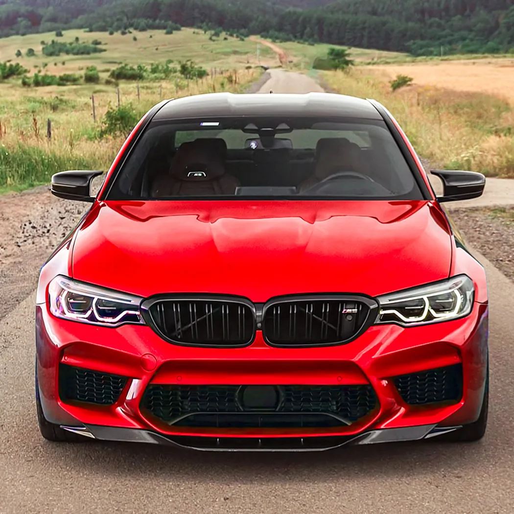 

Для BMW M5 F90 Pre-LCI 2018-2020: передний сплиттер-спойлер (накладка на бампер) из глянцевого черного АБС-пластика