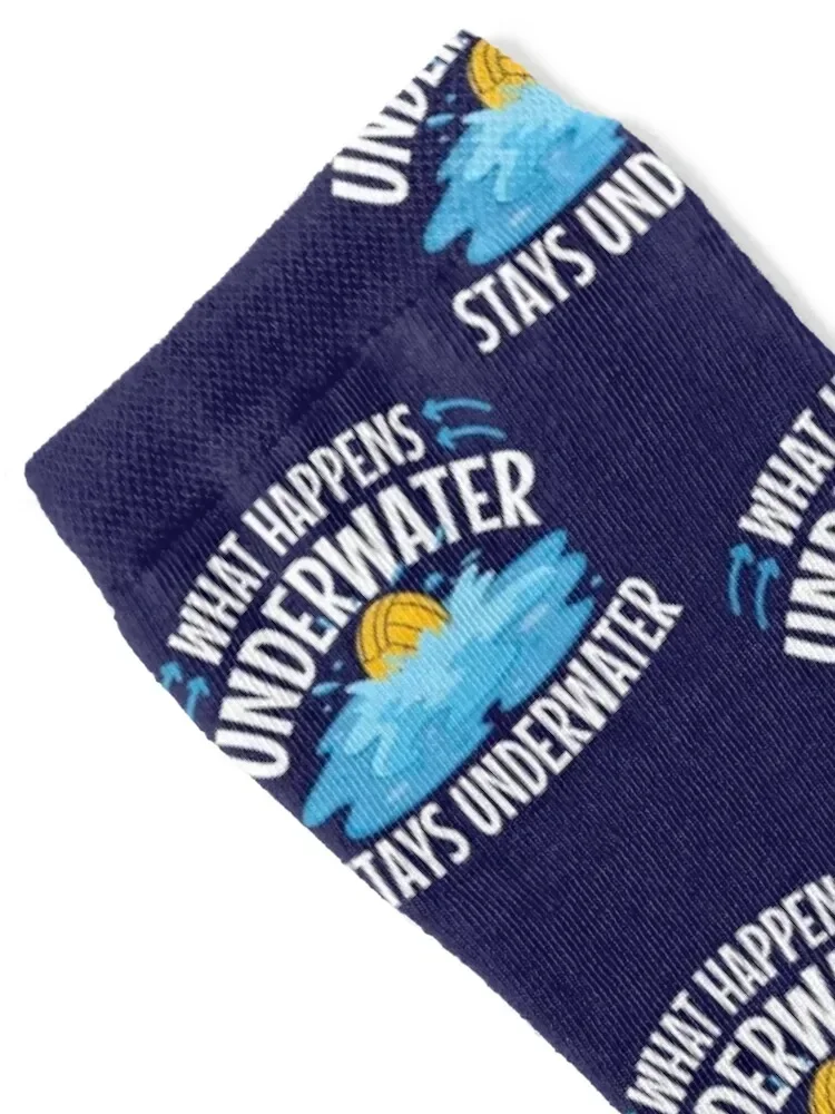 Water Polo What Happens Underwater Stays Underwater Socks sport cotton winter thermal Boy Child Socks Women's