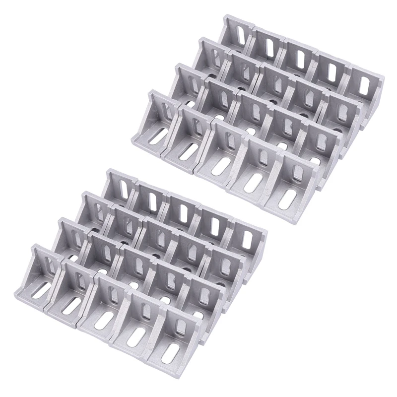 

40Pcs 4040 Aluminum Corner Brackets Corner Fitting Angle 40 X 35 Connector Fastener For 4040 Industrial Aluminum Profile