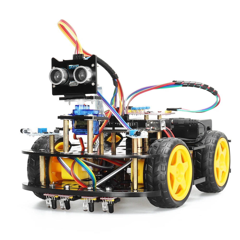 New Smart Robotic Car Kit for Arduino Programming Project DIY Complete Version Great Fun Learning Kit for Kid with Code +eManual