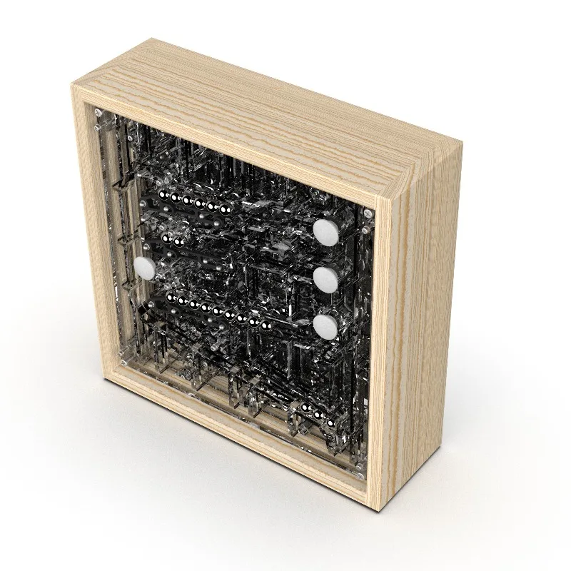 Steel Balls Table Clock Wood Track Desk Watch Aesthetic Living Room Tabletop Clock Decorative Modern Luxury Desktop Watches