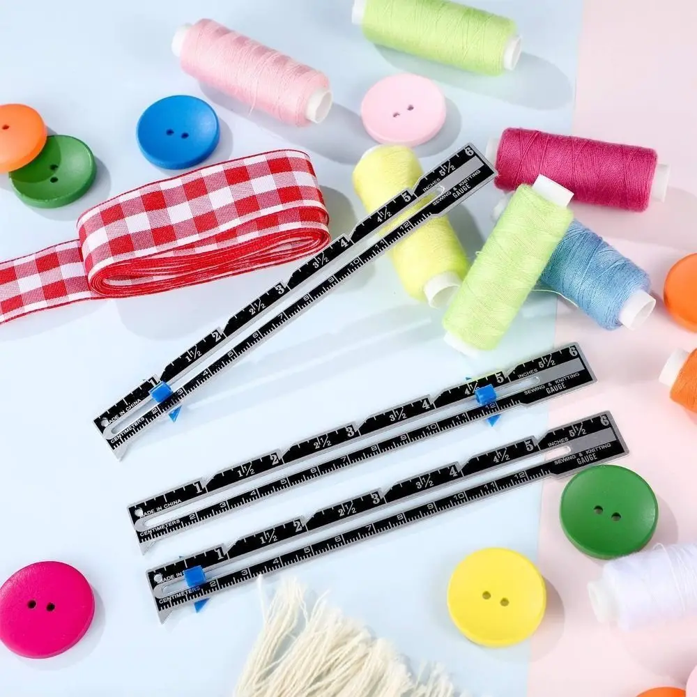 Crafting Hemming Measuring Sewing Measuring Tool Metal Fixed-Edge Sliding Gauge Quilting Gauge Quilting