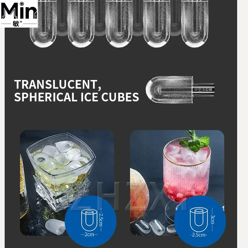 15KG Daily Multi Function Ice Maker with Water Dispenser Manual Automatic Water Fill Adjustable Bullet Ice Making Machine for
