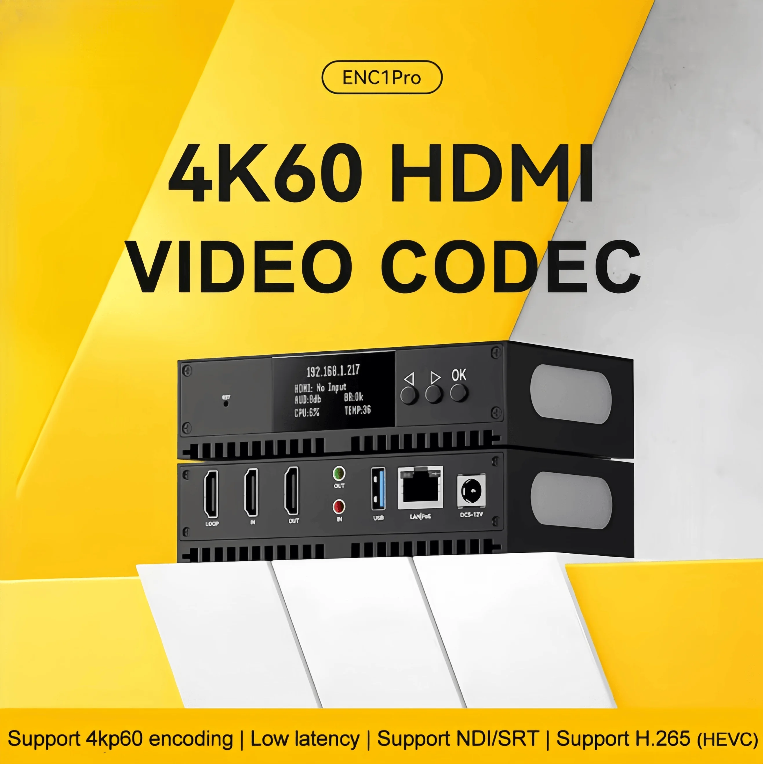 

[ENC1Pro] LinKpai 4K60 HDMI encoder decoder 265 live box SRT artifact NDI