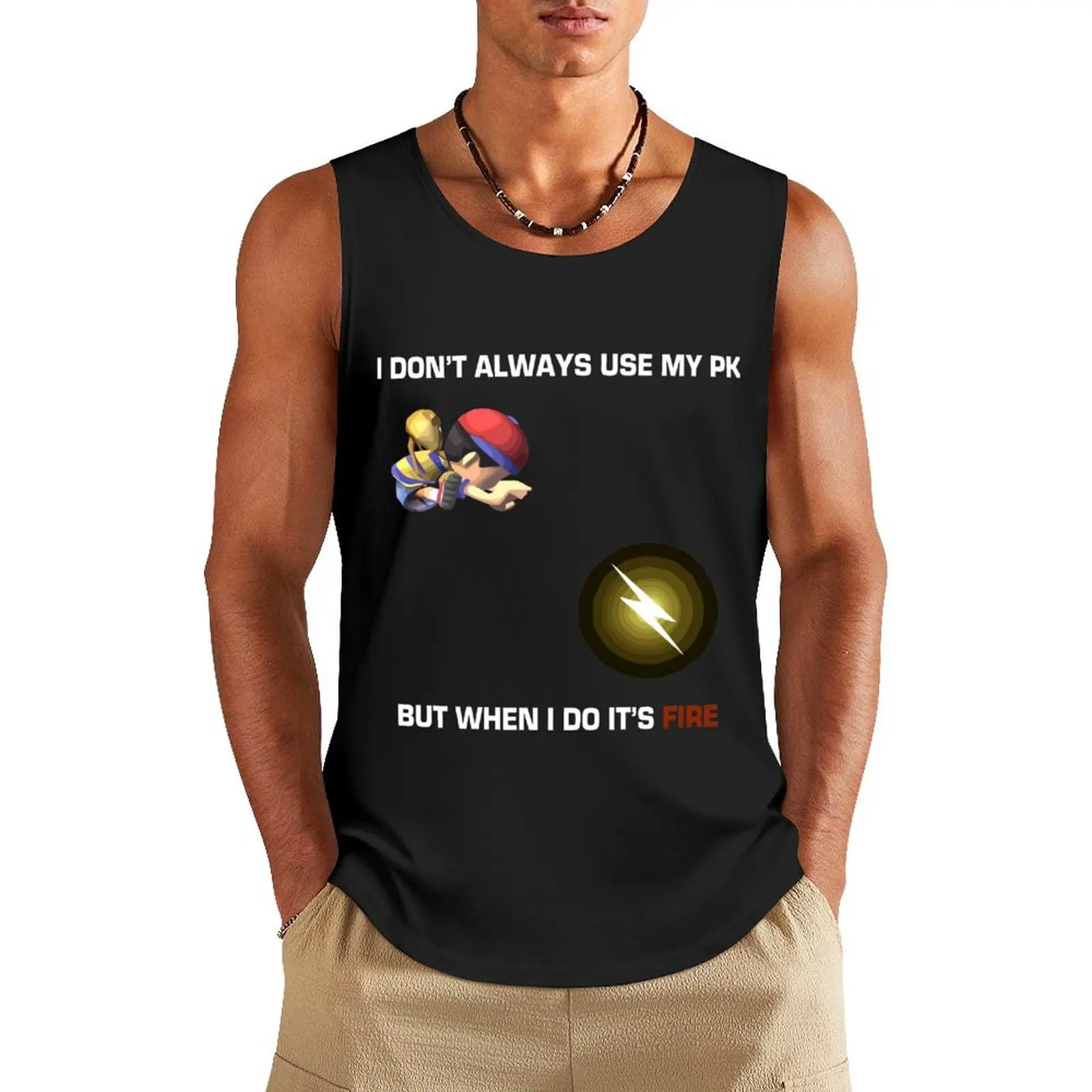 PK Fire Tank Top Gym T-shirts for men t shirts men clothes sexy clothes men