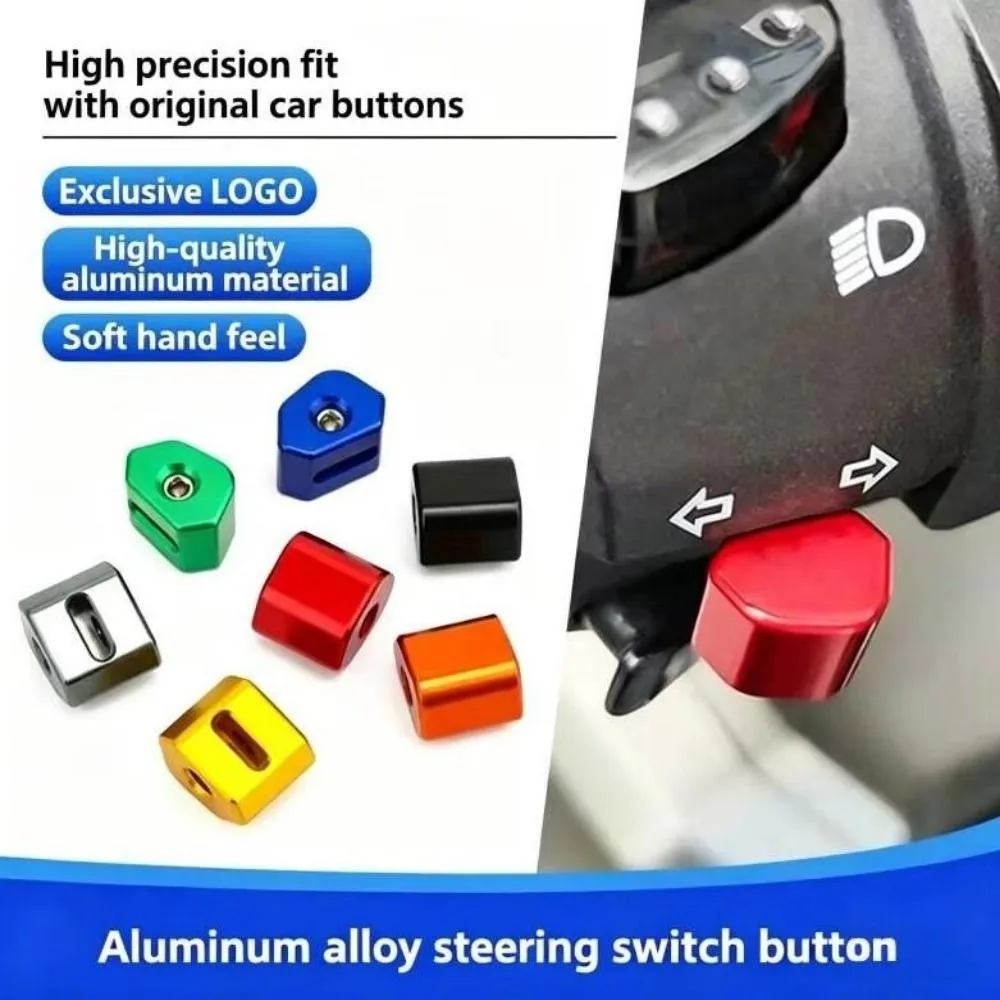 1set Universal Motorcycle Switch Button 8 Colors Aluminum alloy Key Cap Headlight Key Cap Modification Accessories
