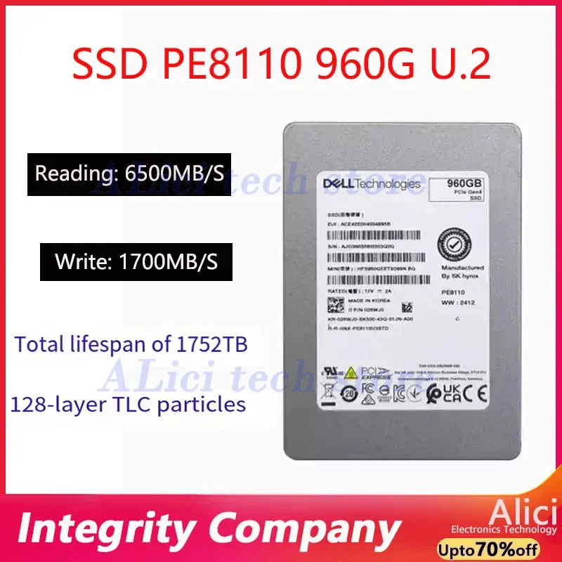 

FOr Hynix PE8110 960G U.2 interface PCIE4 high-speed 2.5-inch enterprise-level solid-state drive SSD