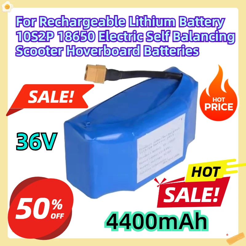 

For36v 4.4Ah Rechargeable Lithium Battery 10S2P 18650 Electric Self Balancing Scooter Hoverboard Batteries