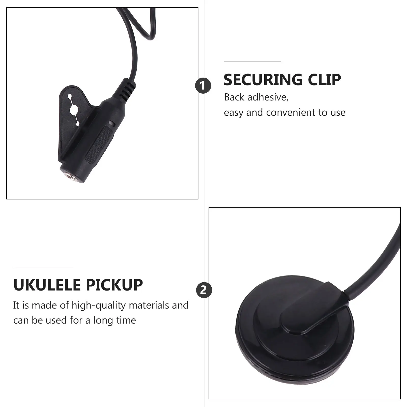 

Black Ukulele Transducer Pickup Acoustic Guitar Violin Instrument Accessories High Quality Hole-Free Installation Adjustable
