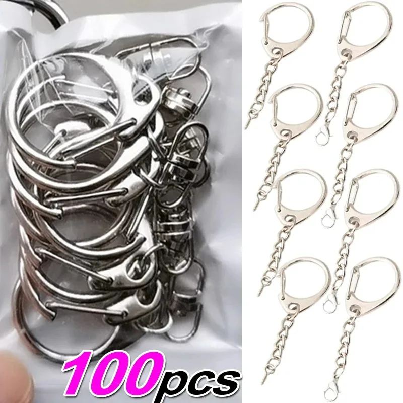 10-100 قطعة 2025 مشبك قفل المفاتيح حلقة C على شكل المشابك موصل هوك DIY بها بنفسك صنع المجوهرات العثور على مفتاح ملحقات السلسلة