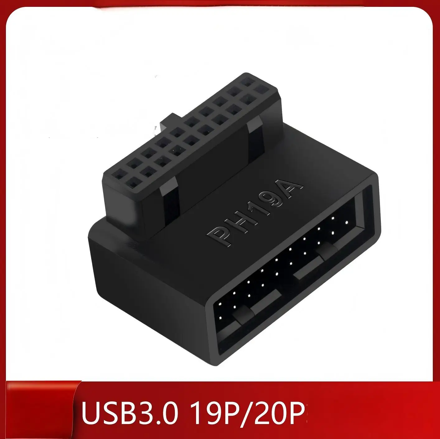 USB 3.0 19/20pin Male to Female Extension Adapter Angled 90 Degree Converter for Motherboard Connector Socket PH19A