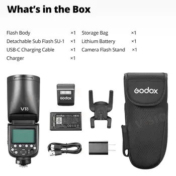 Godox V1 Pro V1Pro V1-C V1-N V1-S V1-F TTL Li-ion Testa rotonda Flash per fotocamera Speedlight wireless per Canon Sony Nikon Fuji Olympus 10 best sales Godox Pro - №1