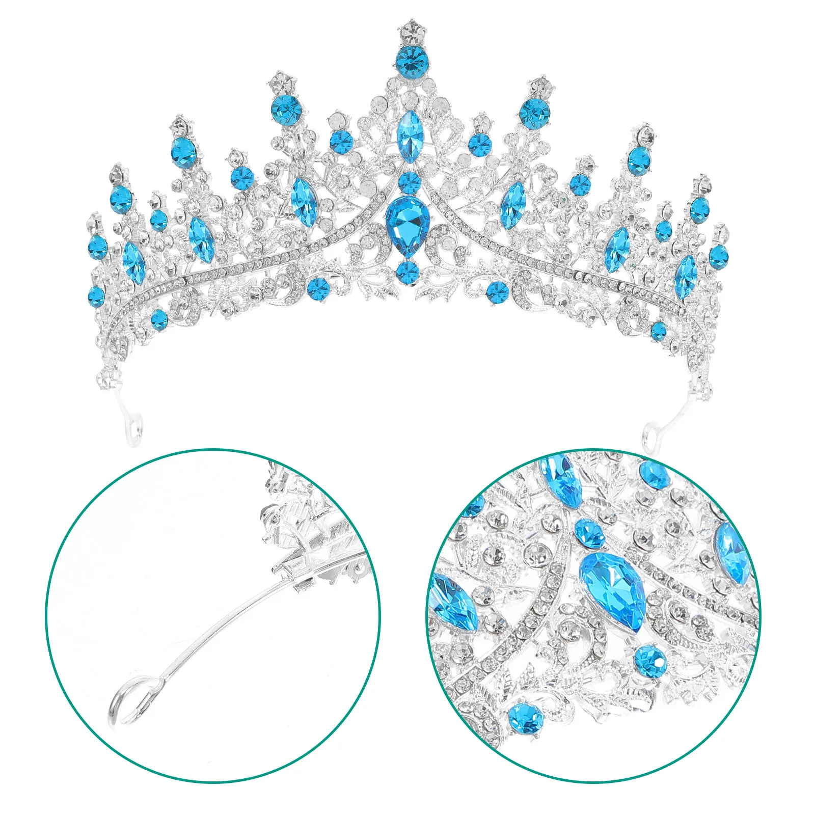 Rhinestone Crown Hair Accessory Sparkling Birthday Wedding Party Performance Bridal Tiara Headband Elegant Headpiece