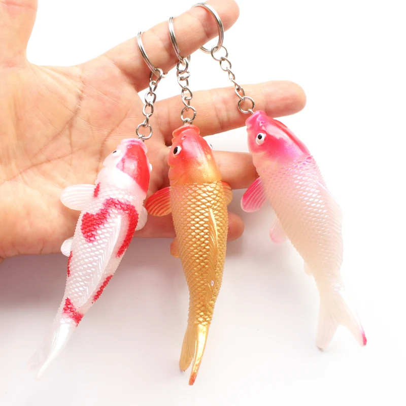 1PC Lucky Koi Fish Keychain Stylish Blessing Fish Pendant Souvenir Birthday Gift Girl Women Bag Car Keyring Holder Charm Hanging