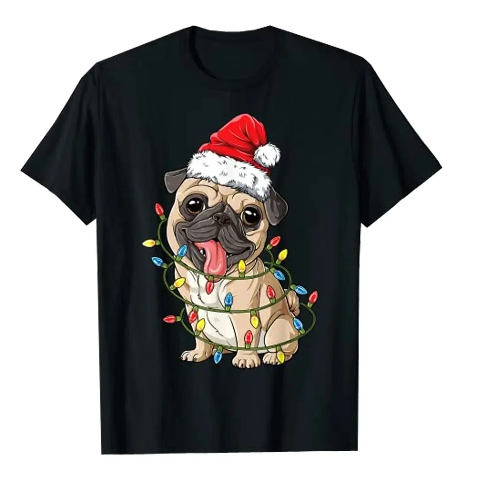 Father Christmas Cotton Printed T Shirt Men Woman Short Sleeve Fashion Summer Vintage O-Neck Oversized Cotton Streetwear Tshirt