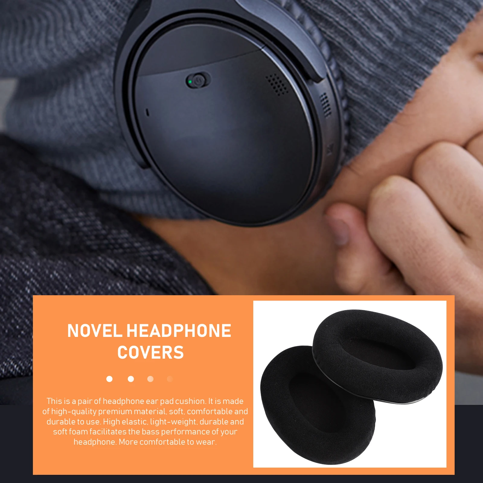 

2 Pcs Headphone Sponge Case Headset Cover Replacement Pads Protective Convenient Covers for