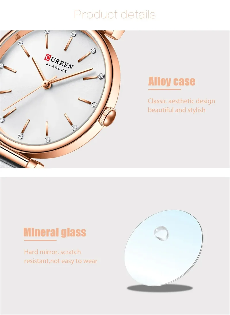 CURREN 9081 Elegante Damen-Quarzuhr, wasserdicht, Edelstahlarmband, Business-Damenuhr, Relojes De Mujer – Detail 7