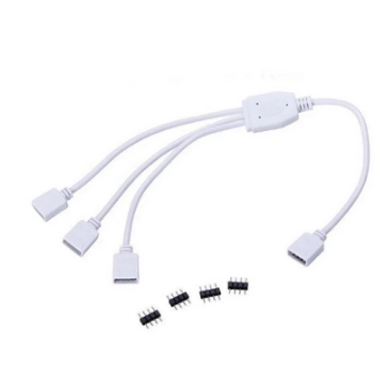 RGB LED Strip Connector Cable DC 12V 0.3/0.5/1/.2.5M Male Female RGB Extension Cord Wire For SMD 5050 3528 LED Strip Light