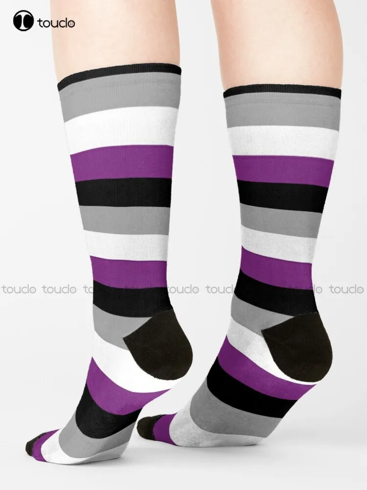 Asexual Pride Flag Socks Sports Socks Personalized Custom Unisex Adult Teen Youth Socks Comfortable Best Girls Sports Cartoon